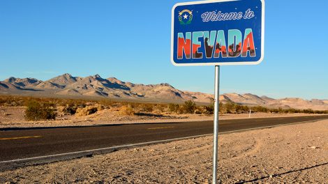 Welcome to Nevada road sign