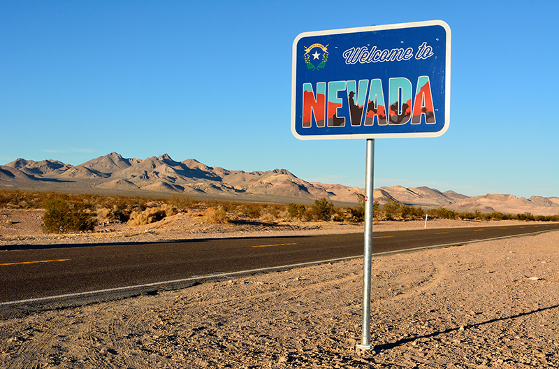 Welcome to Nevada road sign