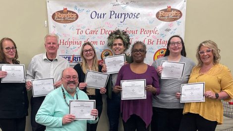 Ravitz Family ShopRite team members with their Mental Health First Aid certificates