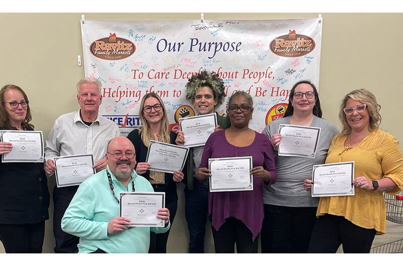 Ravitz Family ShopRite team members with their Mental Health First Aid certificates