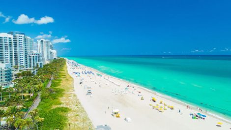 view of south Florida beach and ocean