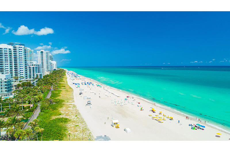 view of south Florida beach and ocean