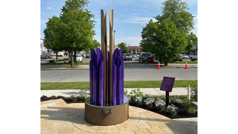 Sculpture at center of Tops Markets 5/14 Honor Space