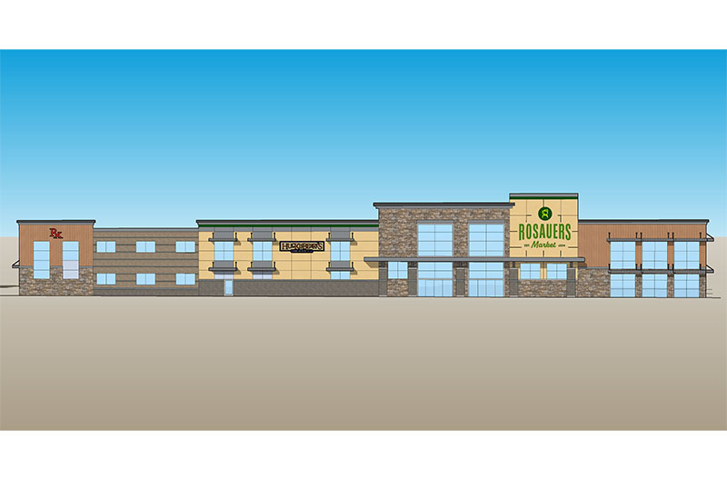 drawing of a Rosauers store in Belgrade, Montana.