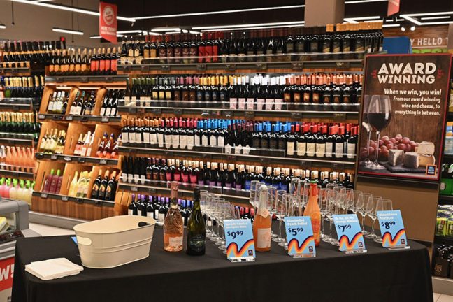 image of Aldi wine display aisle