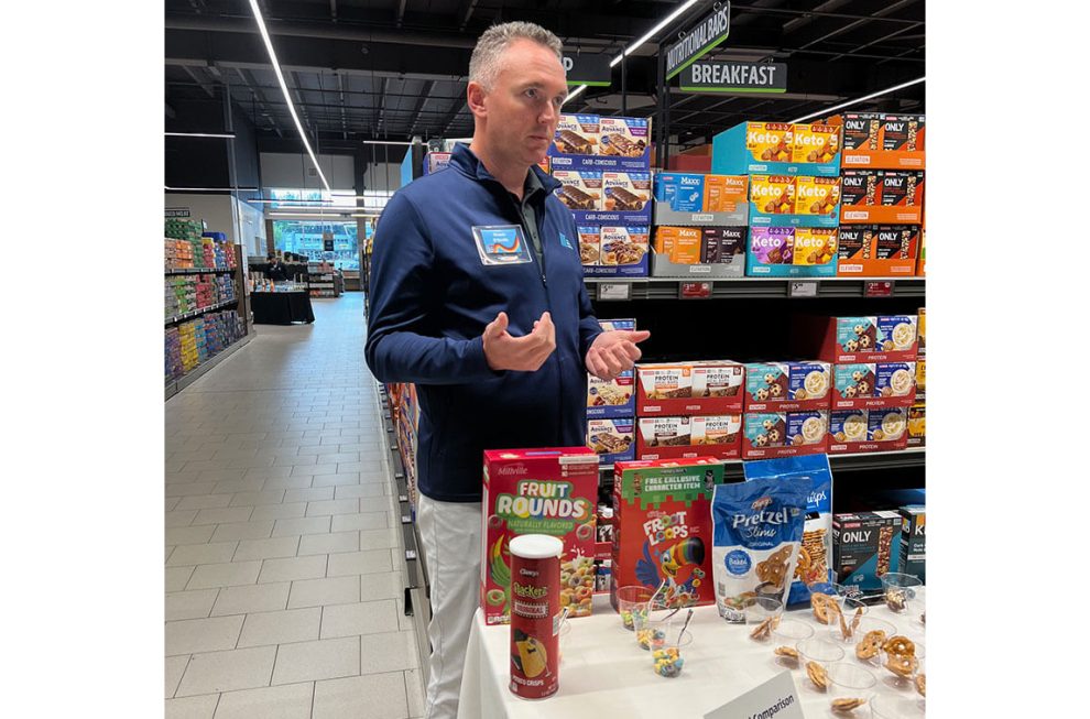 image of Shaun O'Keefe with Aldi on store tour in Atlanta, Georgia.