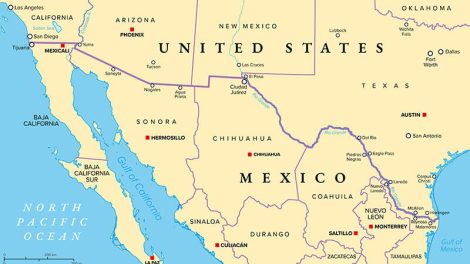 graphic of map showing U.S.-Mexico border