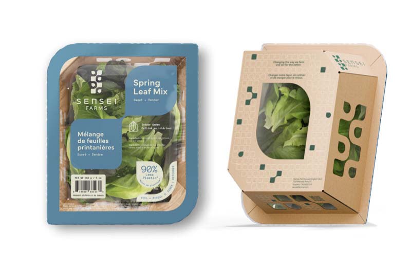 Sensei Farms new packaging for its leafy greens