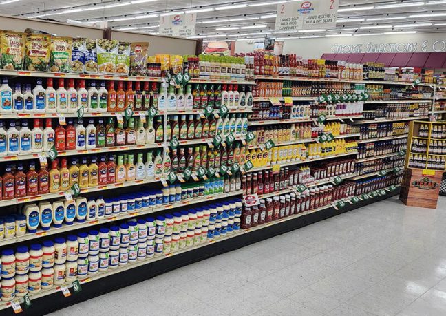 image of a wall of value at store served by Laurel Grocery
