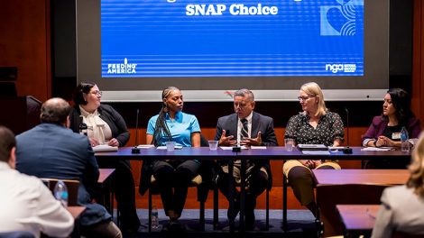 image of panelists at NGA and Feeding America congressional briefing on SNAP choice