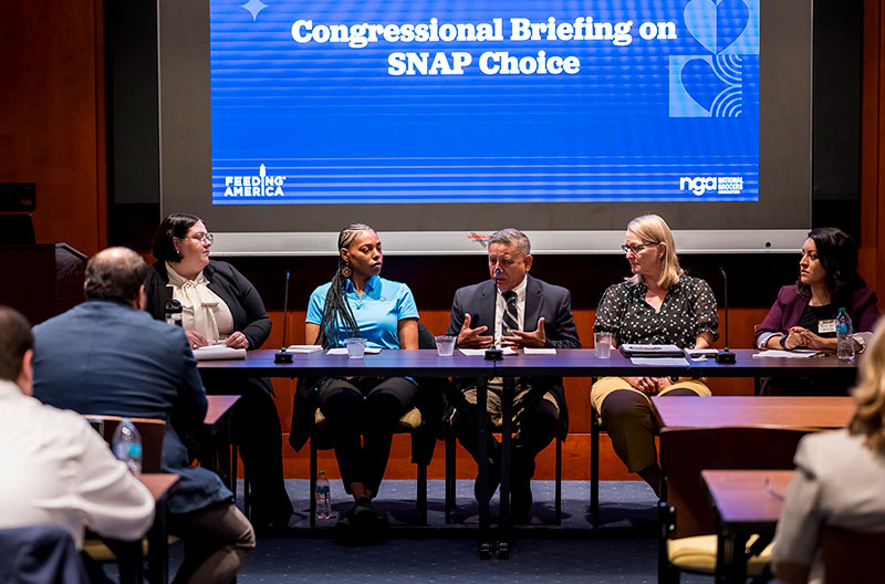 image of panelists at NGA and Feeding America congressional briefing on SNAP choice