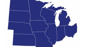 graphic outline of Midwest states