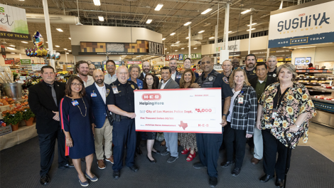 H-E-B San Marcos police department check presentation