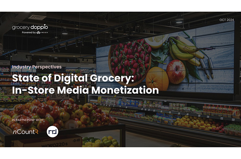 The State of Digital Grocery: In-Store Media Monetization study by Grocery Doppio, reveals retail media as $8.5 billion opportunity for U.S. grocery retailers to boost growth and margins. The survey of grocery executives with digital media decision-making authority unveils insights from the current state of grocery media networks, with a particular emphasis on in-store integration.