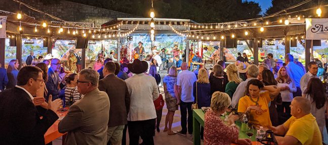 image of band playing at Central Market 30th anniversary celebration