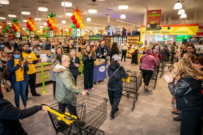 Customers enter the redesigned Northgate La Puente store