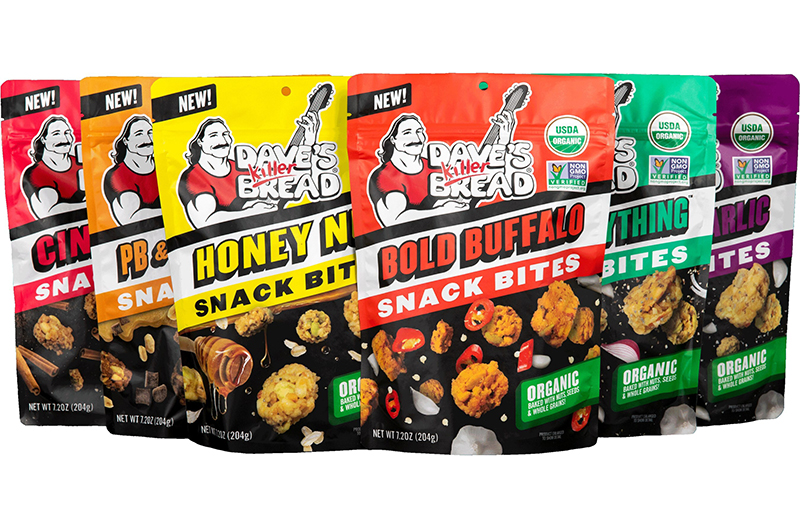 Dave's organic snack bites are available in six savory and sweet flavors