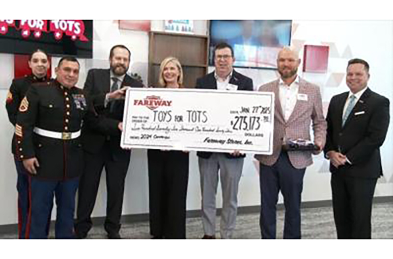 Fareway Toys for Tots check presentation