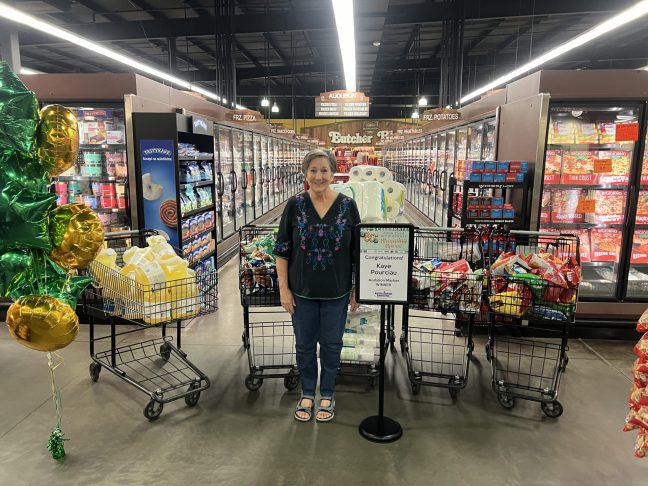 Kaye Pourciau, winner at Associated Grocers' Audubon store.