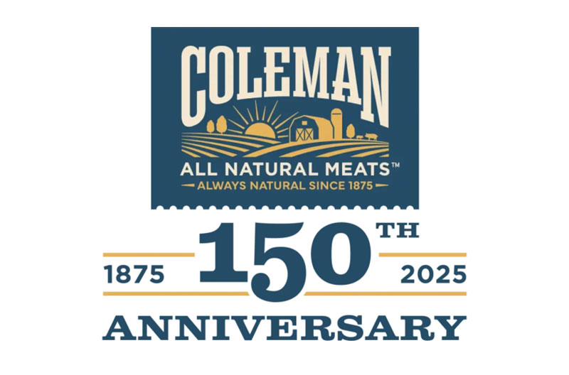 Coleman All Natural Meats anniversary logo