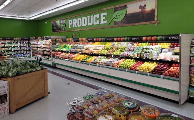 image of produce department at B&T's Food Fresh Market