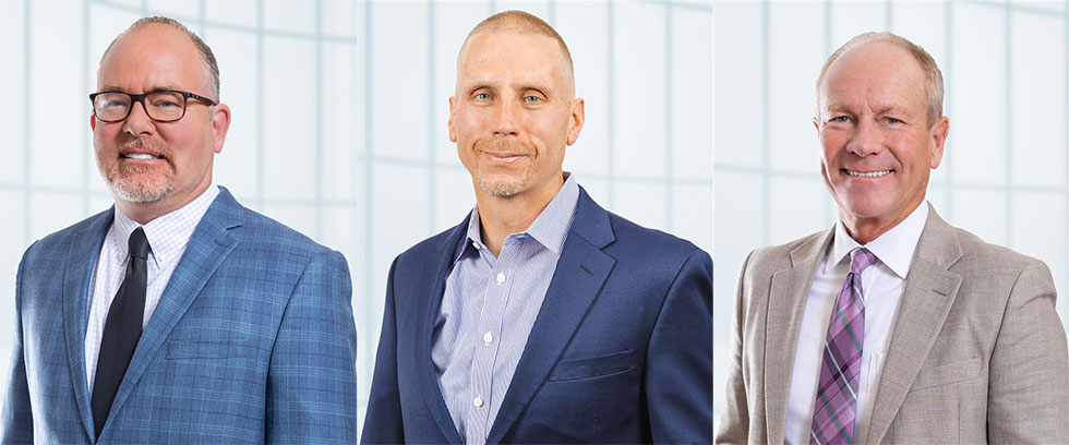 AFS promotions from left to right: Glen Keysaw, Justin Johnson and Darin Peirce
