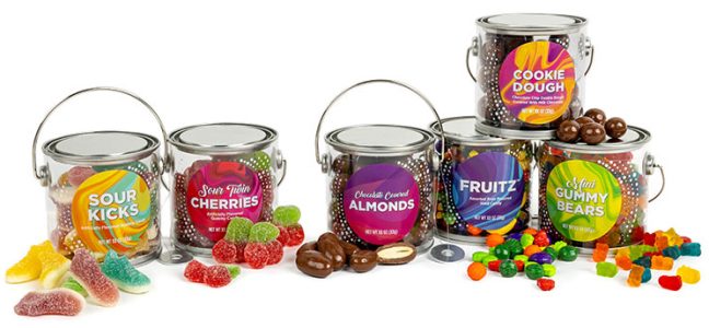 image of Nassau Candy paint cans filled with candies