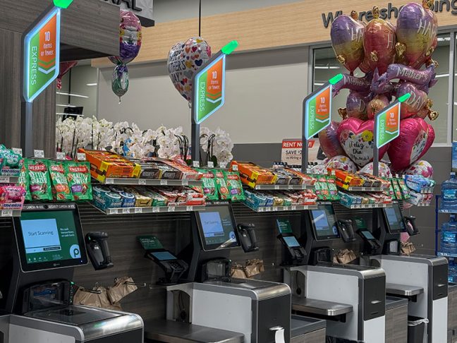 photo of self-checkout stands at new Publix in Palm Beach Gardens