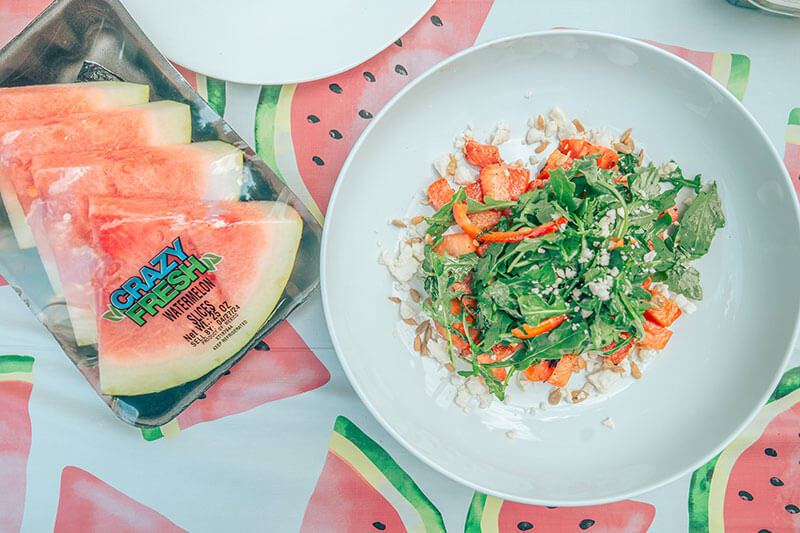 image of watermelon dishes on table