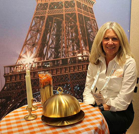 photo of Sarah Boddy in St Pierre booth at IDDBA show