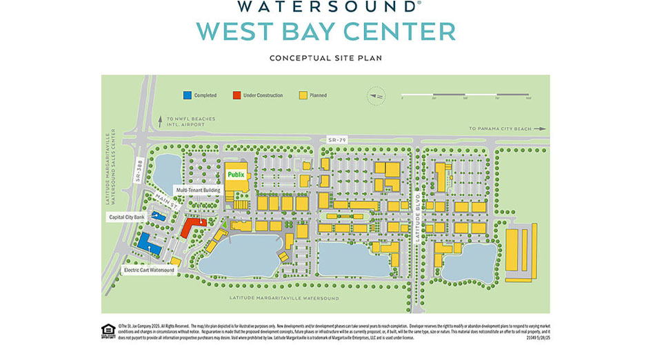 image of site plan for new Publix at Watersound West Bay