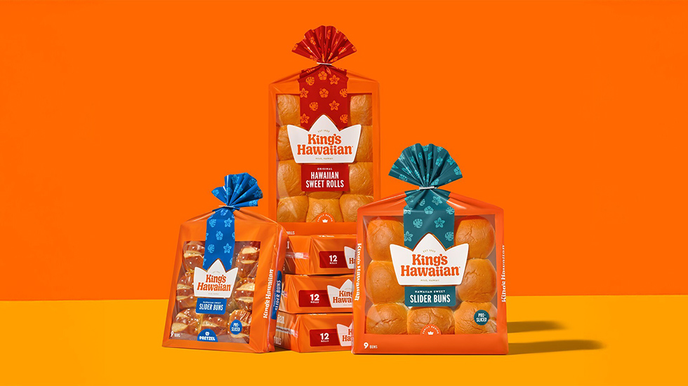 The full portfolio of King’s Hawaiian products will now be sporting updated packaging, including a new logo that mirrors the softness of the baked goods.