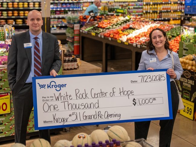 Check presentation at Kroger's Lake Highlands store