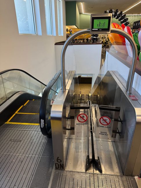 image of escalator in Pavilions store in Mission Hills