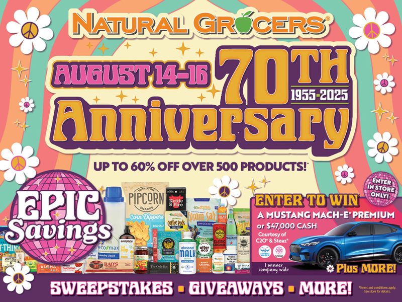 Natural Grocers Celebrates 70th Anniversary With Freebies, Giveaways