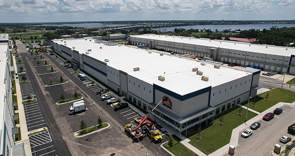aerial image of new Detwiler's Farm Market warehouse and distribution center