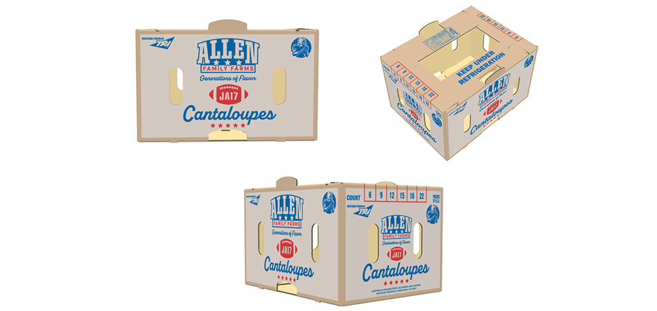 image of produce boxes at Tops from Allen Family Farm featuring JA17 logo