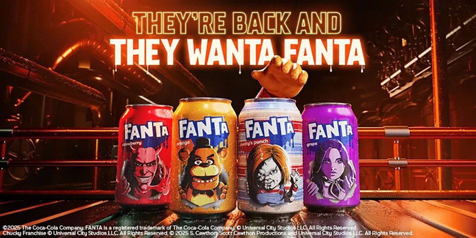 graphic of Fanta Halloween-themed cans