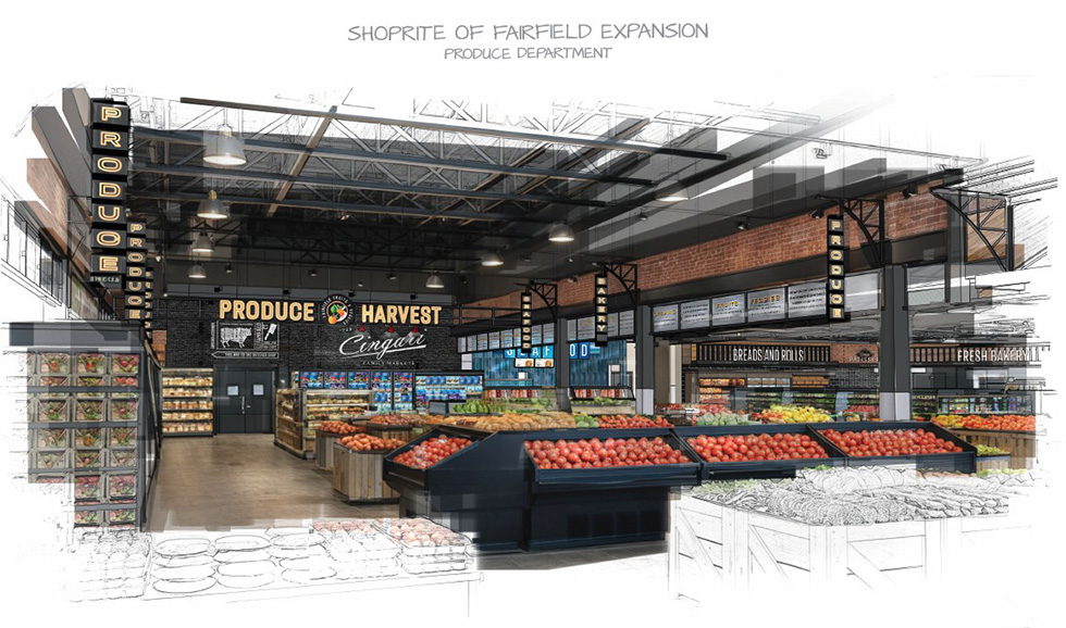 rendering of the ShopRite of Fairfield's produce department