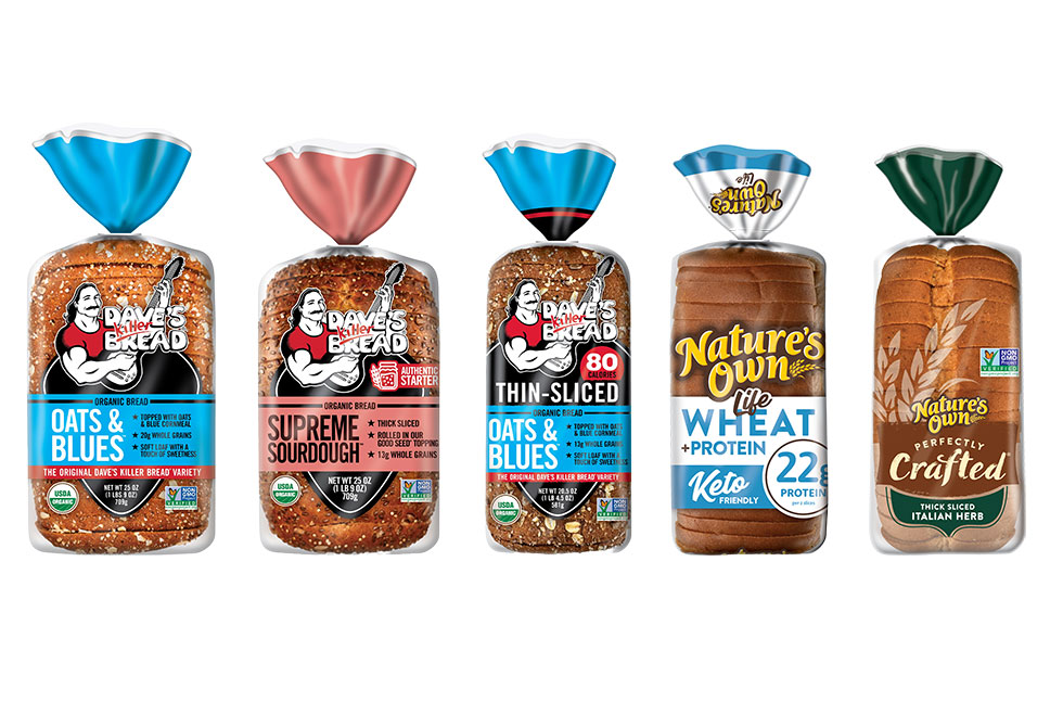Flowers Foods sourdough loafs and high-protein loafs