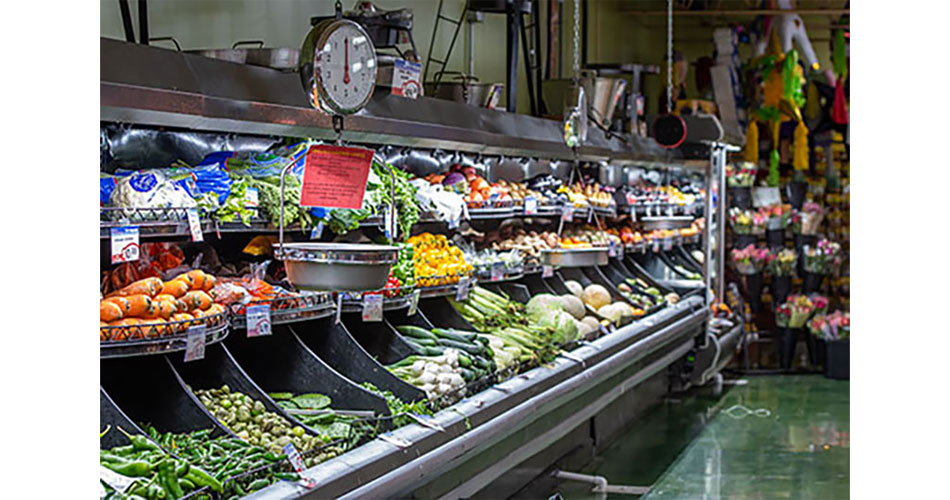 image of rural grocery store produce department