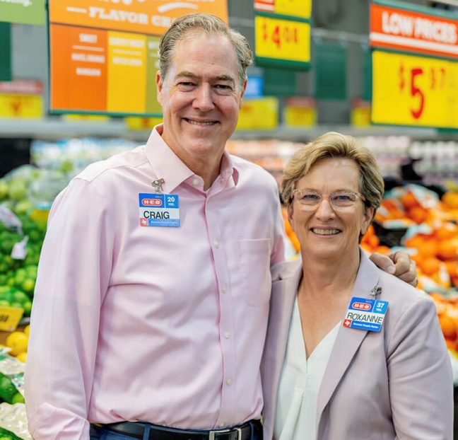photo of Craig Boyan and Roxanne Orsak in produce departments