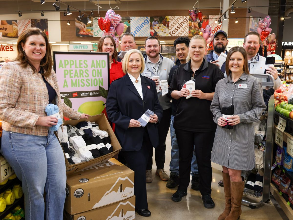 United Supermarkets Donates Socks To Salvation Army