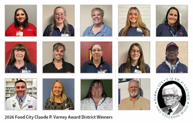Food City district winners of Claude Varney Humanitarian Award