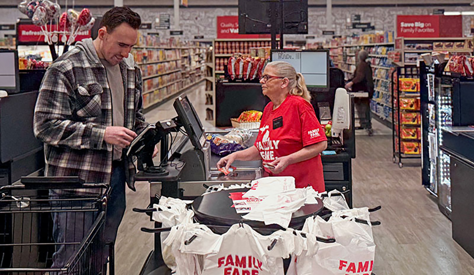 photo of Harrison Family Fare interior at checkout stand after remodel