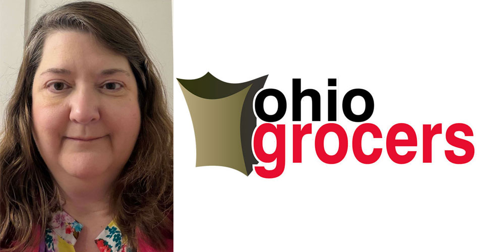 headshot of OGA President Kristin Mullins with OGA logo to the side