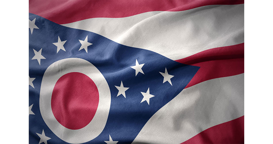 photo of Ohio state flag waving