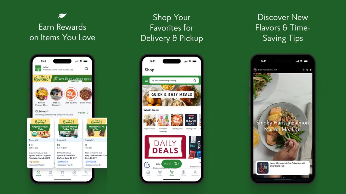 The Fresh Market rewards program mobile app