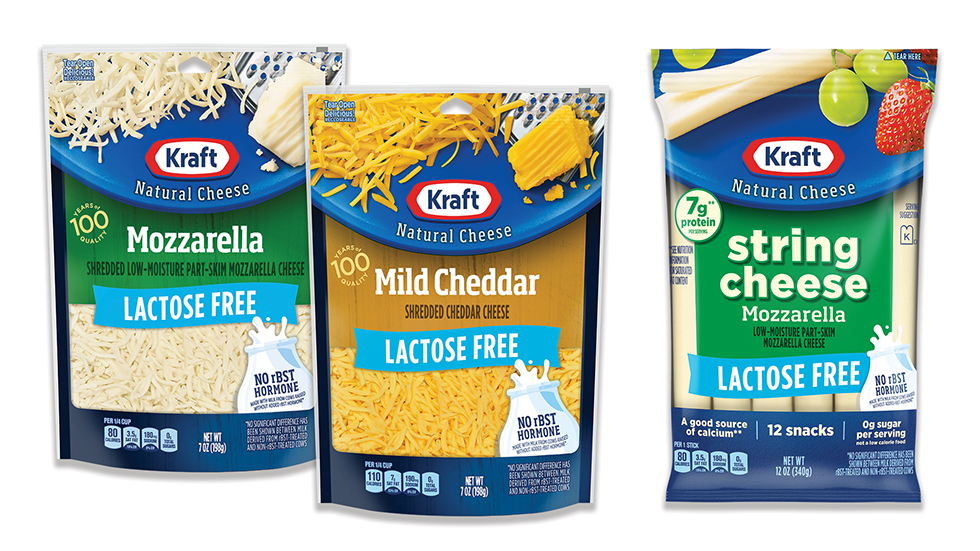Kraft Natural Cheese lactose-free product line