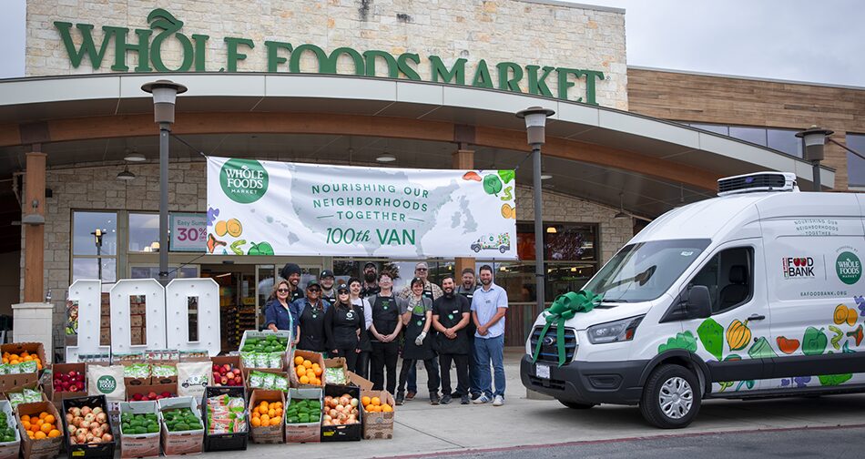 photo of Whole Foods 100th van donation to San Antonio Food Bank.